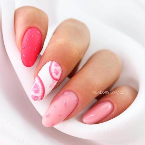 Light Pink and White Nail designs