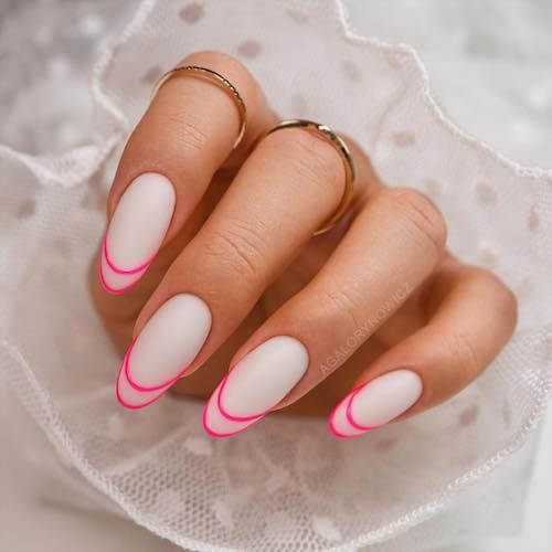 White And Pink Nails For Parties