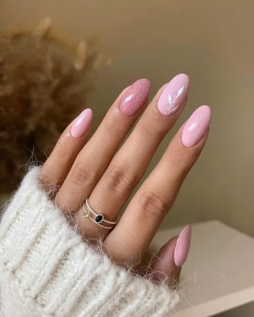 Pale Pink And White Nails