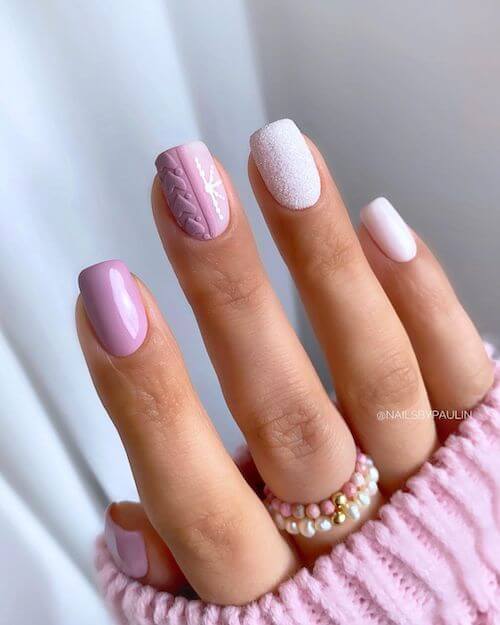 Pale Pink And White Nails