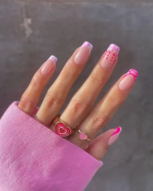 Light Pink and White Nail designs