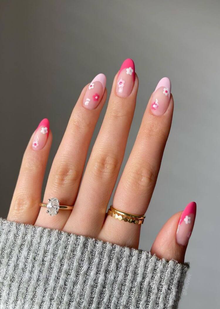 pink and white nail designs ideas