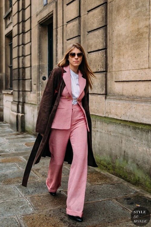 pink blazer outfit