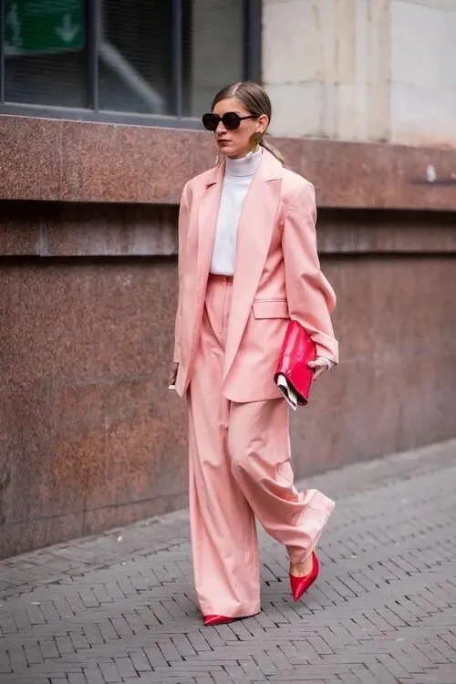 pink blazer outfit