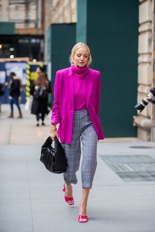 pink blazer outfit
