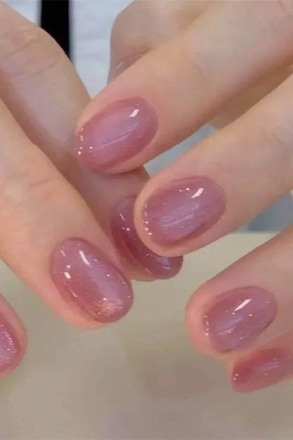 Dusty Pink Cat Eye Nails