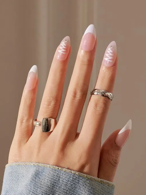 pink christmas nail ideas