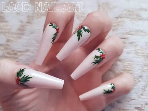 pink christmas nail ideas