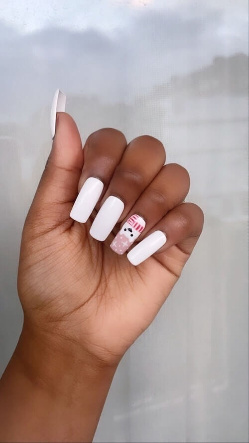 pink christmas nail ideas