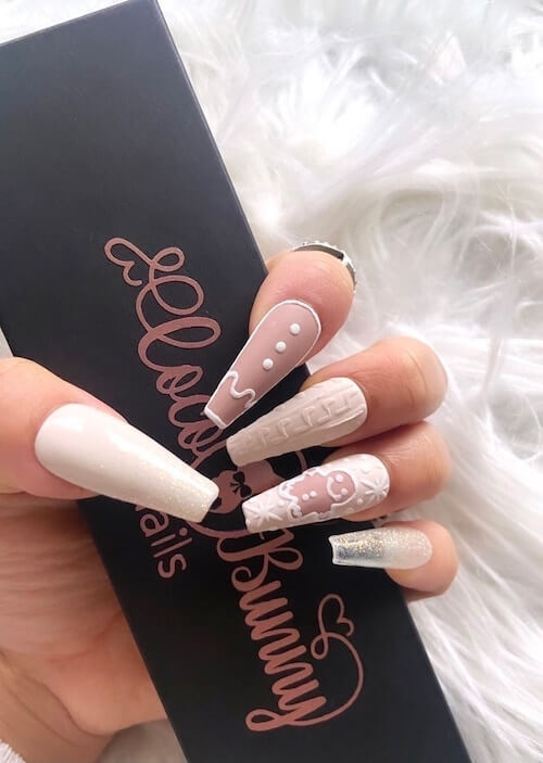 pink christmas nail ideas