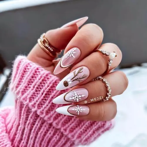 pink christmas nail ideas