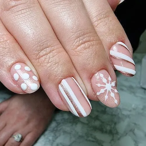 pink christmas nail ideas