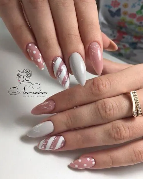 pink christmas nail ideas