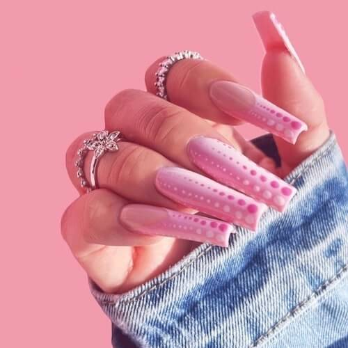 pink christmas nail ideas