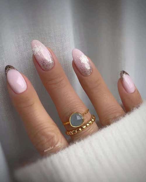 pink christmas nail ideas