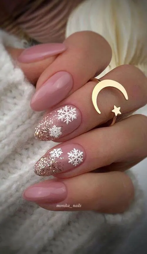 pink christmas nail ideas