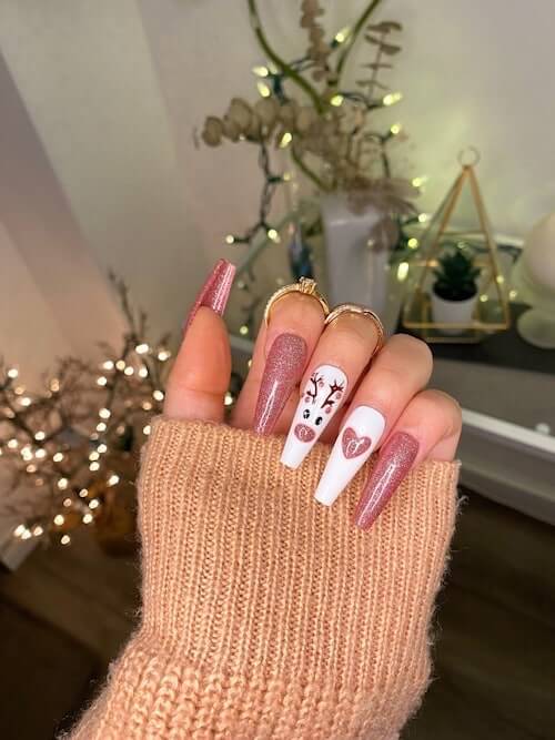 pink christmas nail ideas