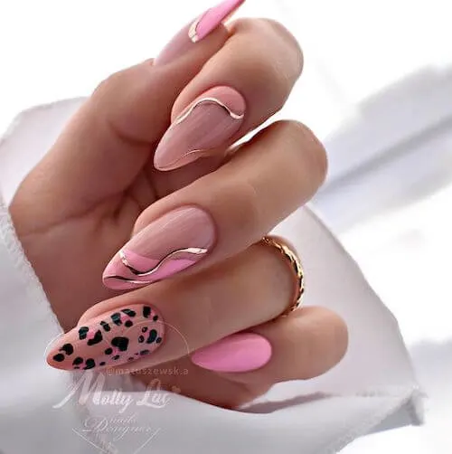 Cute Spring Light Pink Nail Art Design