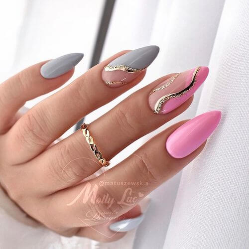 Cute Spring Light Pink Nail Art Design