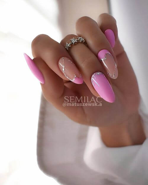 Cute Spring Light Pink Nail Art Design