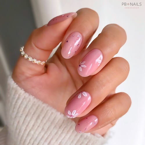 Cute Spring Light Pink Nail Art Design