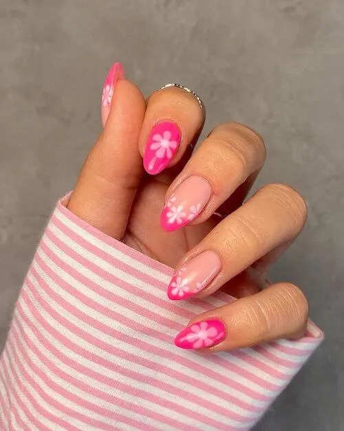 Best Spring Nails With Hot Pink Polish