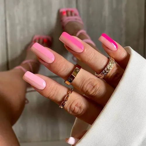 Simple Pink Nail Manicure for Spring