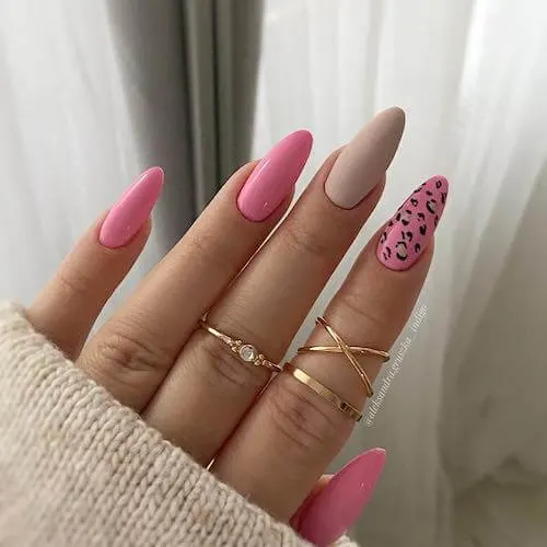 Cute Spring Light Pink Nail Art Design