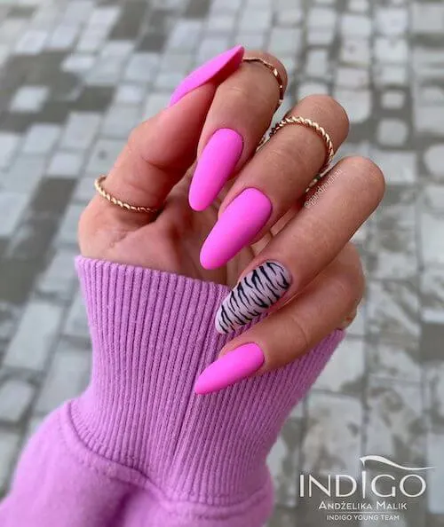 Beautiful Pink Long Nails For Spring