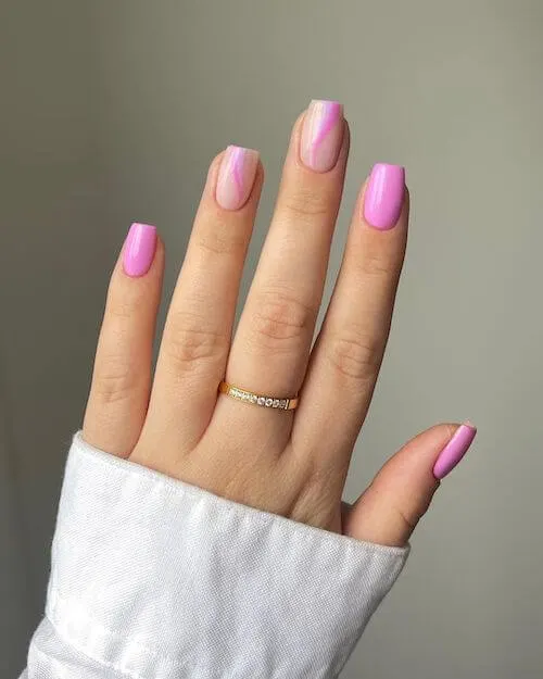 Pink Short Nails For Spring