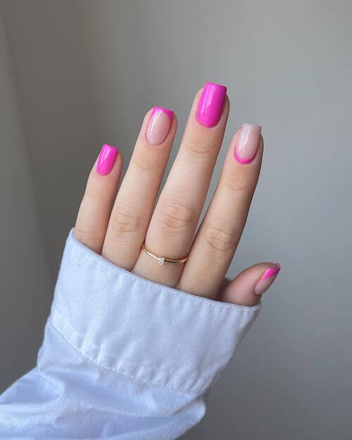 Simple Pink Nail Manicure for Spring