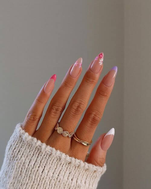 Pink And Purple Spring Nails