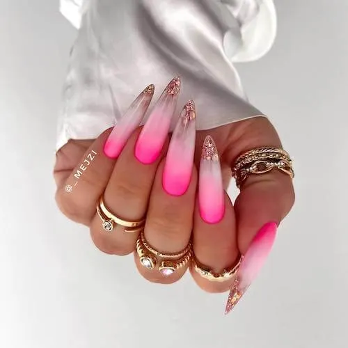 Beautiful Pink Long Nails For Spring