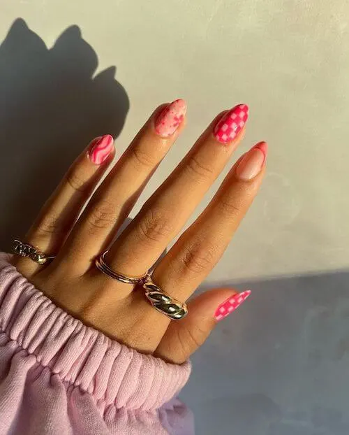 Best Spring Nails With Hot Pink Polish