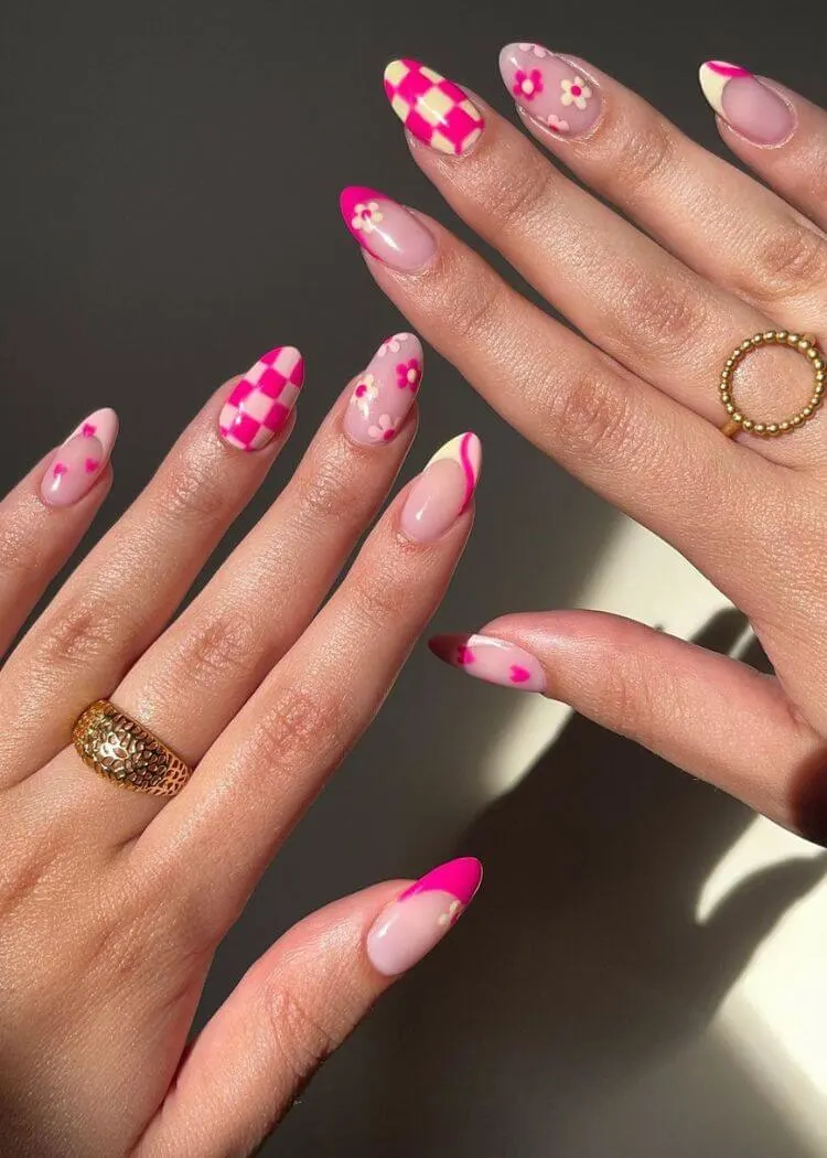 pink spring nail designs ideas