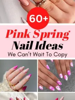 pink spring nails designs collage