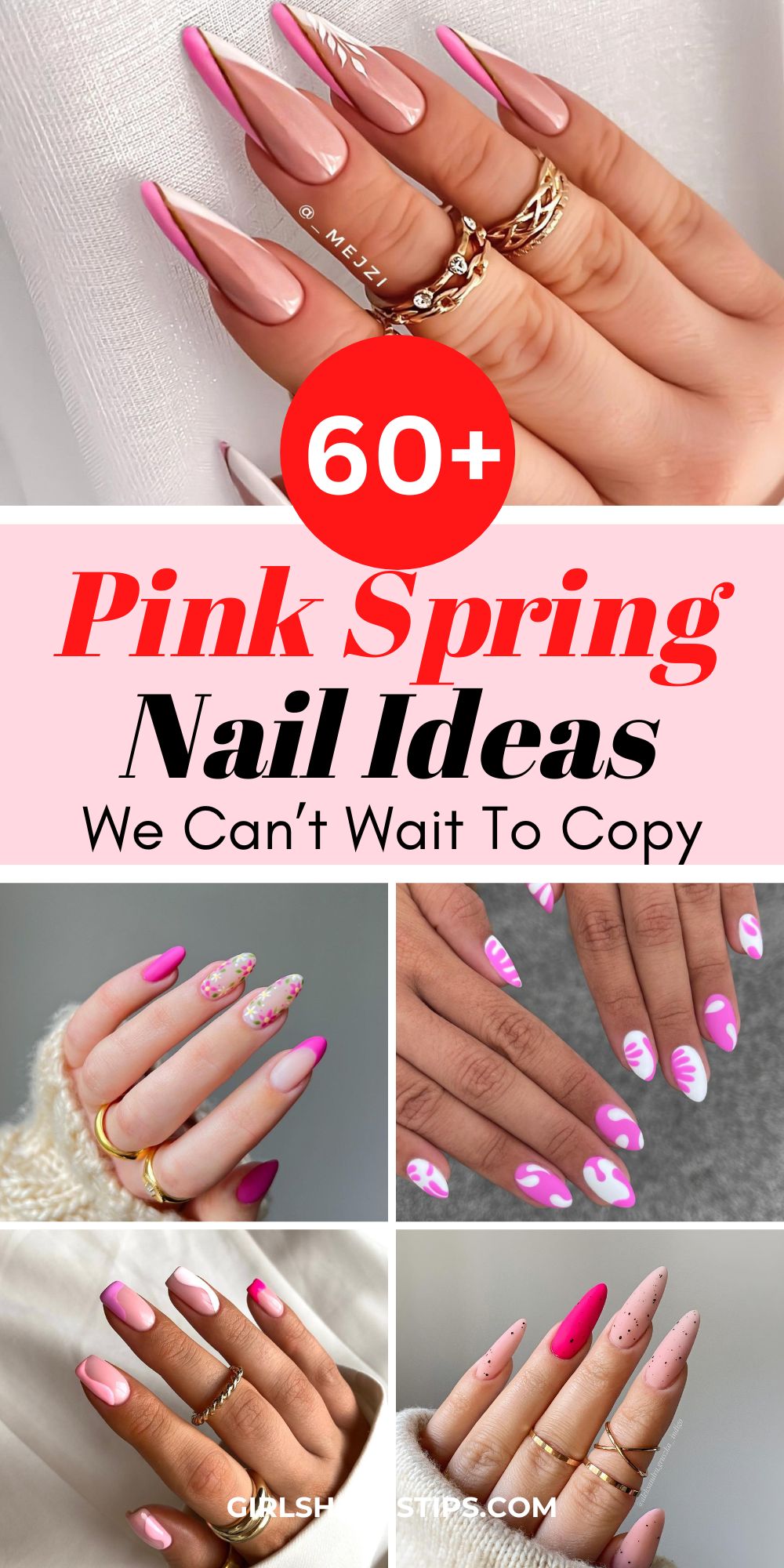 pink spring nails designs collage