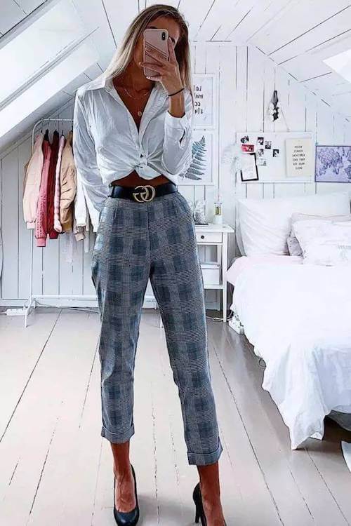 plaid pants outfit