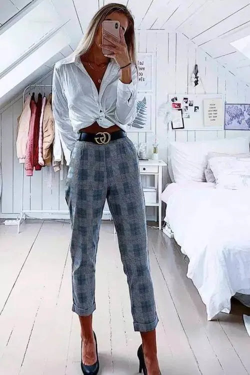 plaid pants outfit