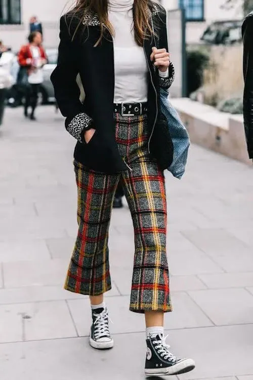 plaid pants outfits