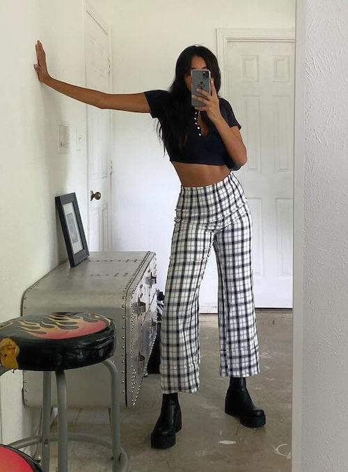 plaid pants outfits