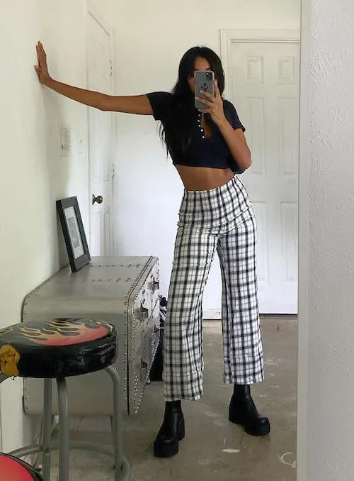 plaid pants outfits