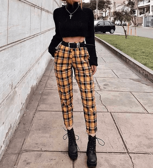 plaid pants outfits