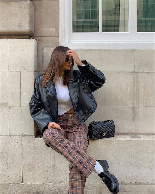 trendy plaid pants outfits