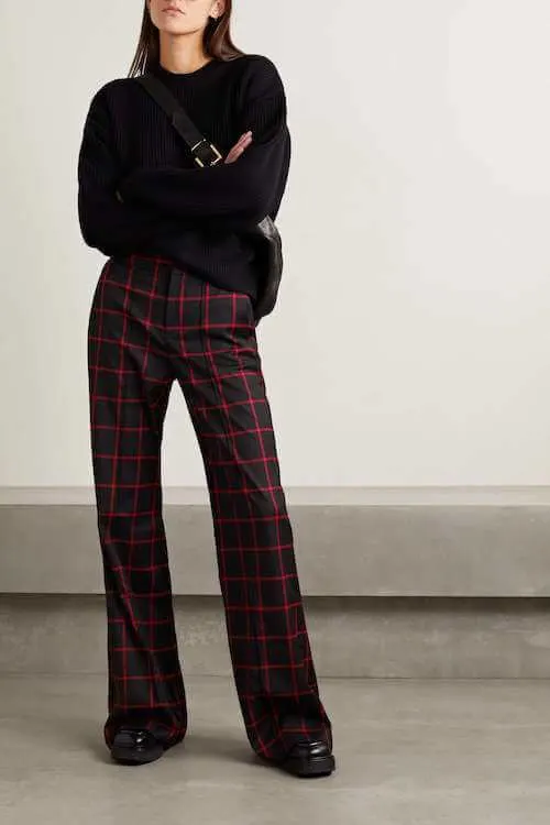 trendy plaid pants outfits