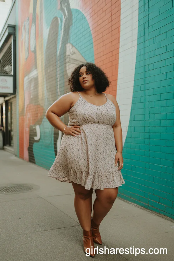 Flowy Floral Sundress and Ankle Boots