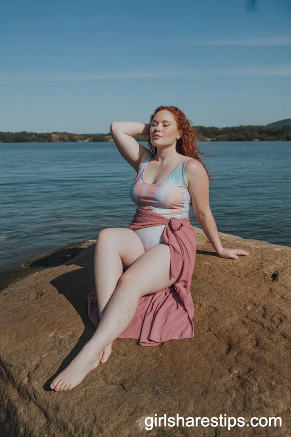 Tie-Dye One-Piece and Pink Sarong Beach Combo