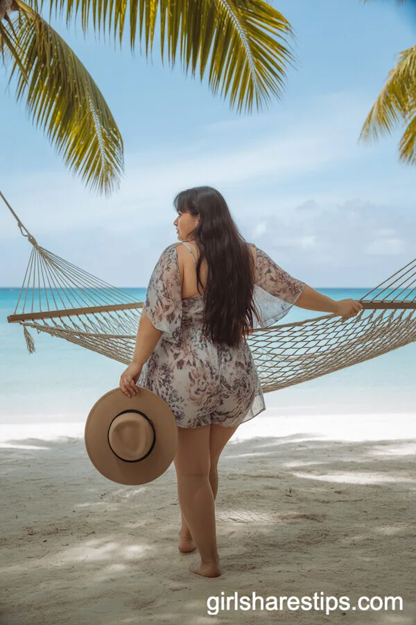 Floral Romper and Floppy Beach Hat Look