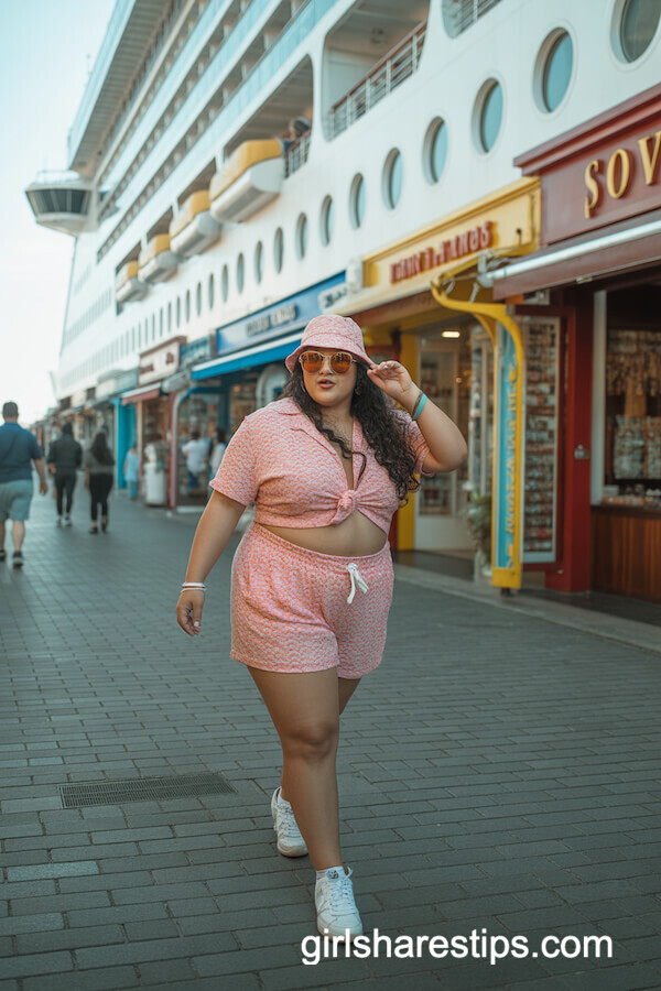 Bright Matching Short Set with Bucket Hat