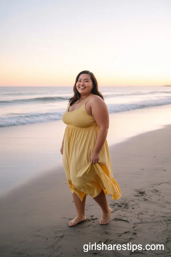 Flowy Yellow Sundress for a Beach Date Look